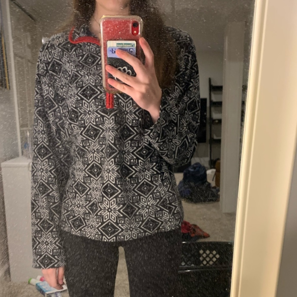 Lands End Zip-Up Sweater Size Medium